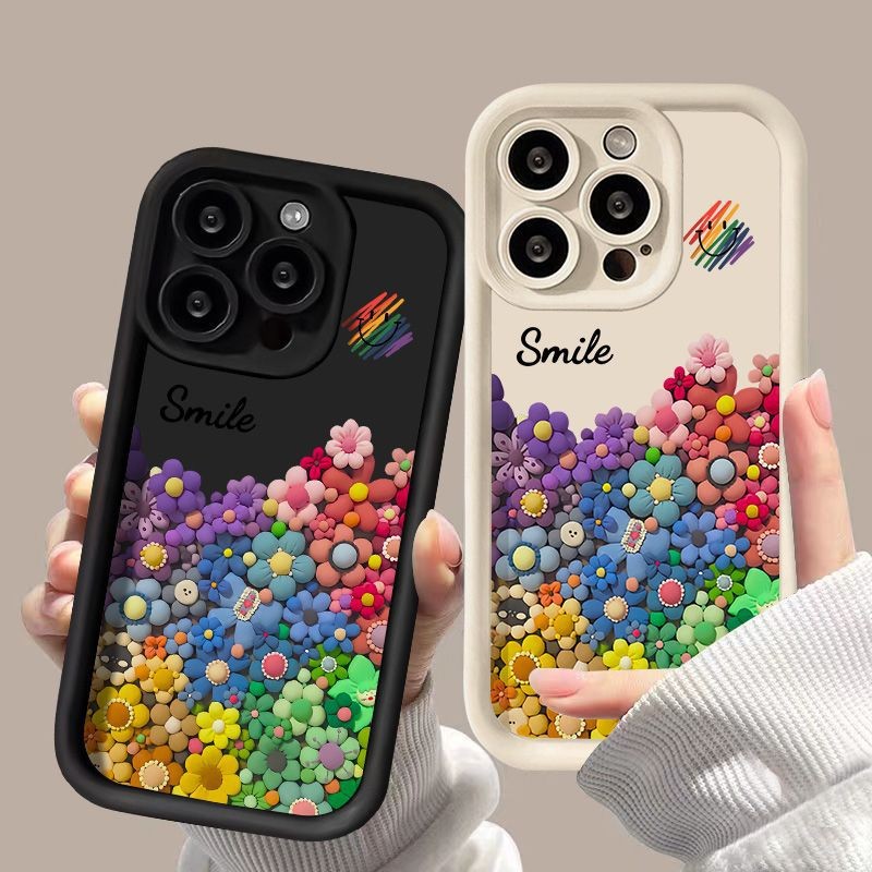 ลายดอกไม้สีสำหรับ iphone16/15/14/13/12pro/PLUS /promax/xs/xr/xsmax/8/7plus เคสโทรศัพท์กันกระแทกและกันกระแทก