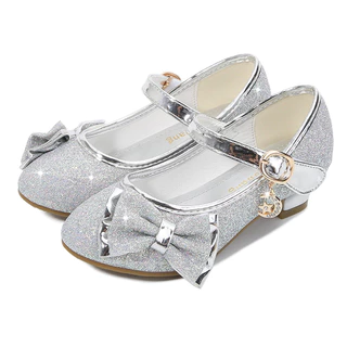 Shoe1507- รองเท้าคัชชูเด็กเล็ก-ถึงเด็กโต โบว์หน้าสวยหรู มีส้นใส่สบาย ได้ทุกงาน (ความยาววัดจากพื้นภายใน ให้ใช้ความยาวเ...