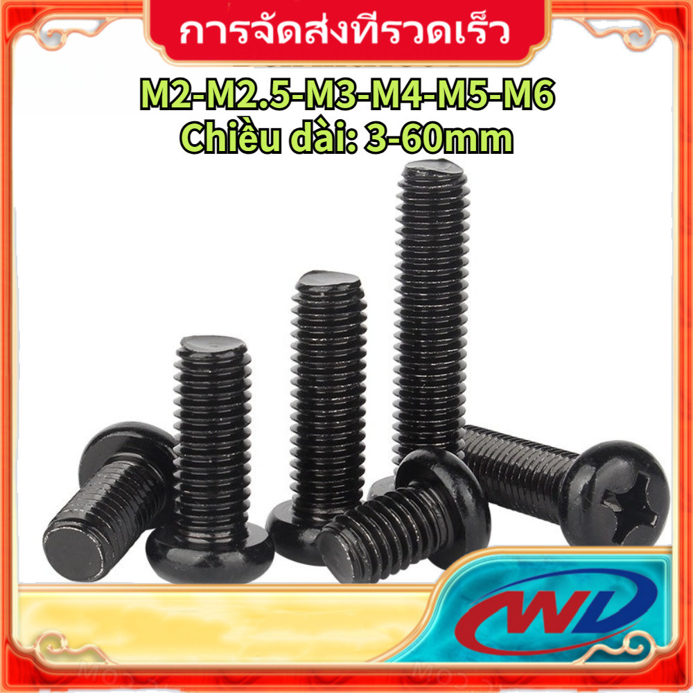 น็อตสกรู หัวเตเปอร์แฉก หัวเรียบ สแตนเลส 304 สีดำ เธรดหยาบ เกลียวมิล จำนวนตามที่ระบุ M2 M3 M4 M5 M6【STH】