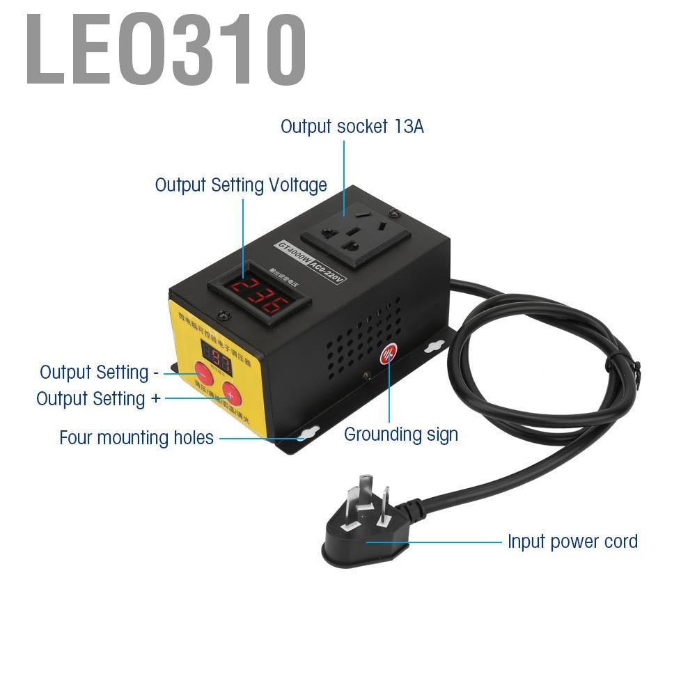 Leo310 4000W 0-220V ไทริสเตอร์ตัวแปรปรับแรงดันไฟฟ้าอิเล็กทรอนิกส์ เครื่องมือ