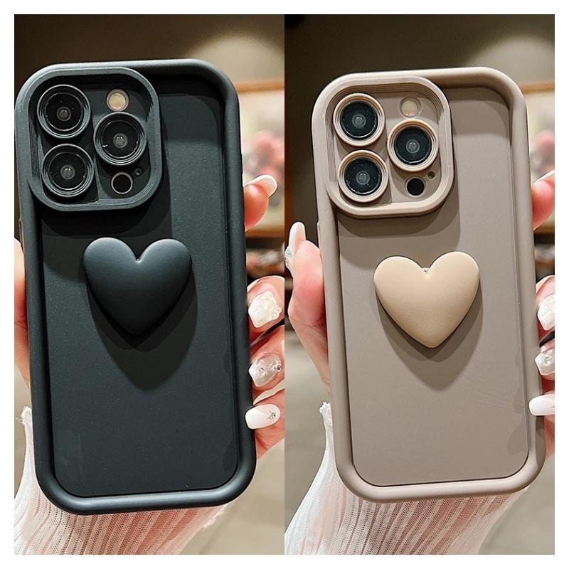 Yเคสโทรศัพท์ผิวด้านลายหัวใจ3D น่ารักสำหรับ Huawei Honor 90 8X X9 5G Y7A nova 5I 5T 7 9 Pro SE P50 Y9