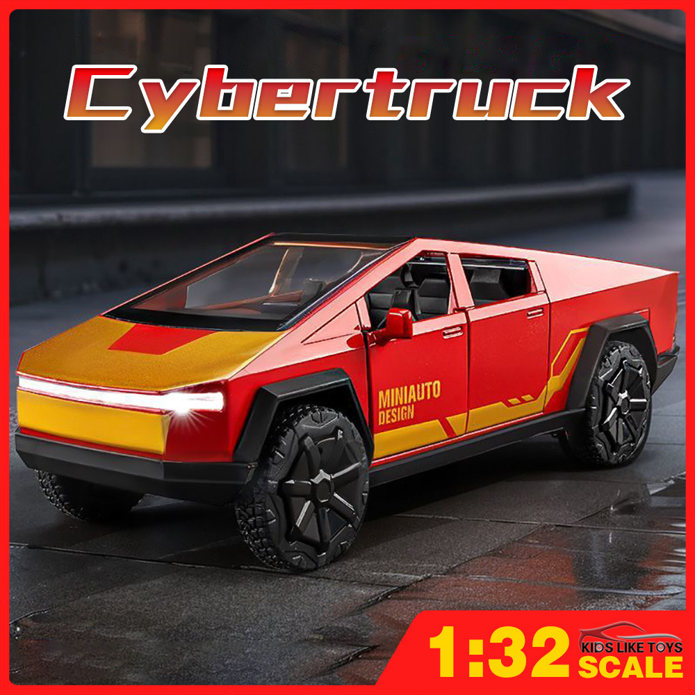 Klt 1:32 Tesla Cybertruck Pickup Diecast รุ่นรถโลหะผสมรถของเล่นคอลเลกชันของขวัญสําหรับเด็กเด็กผู้หญิง