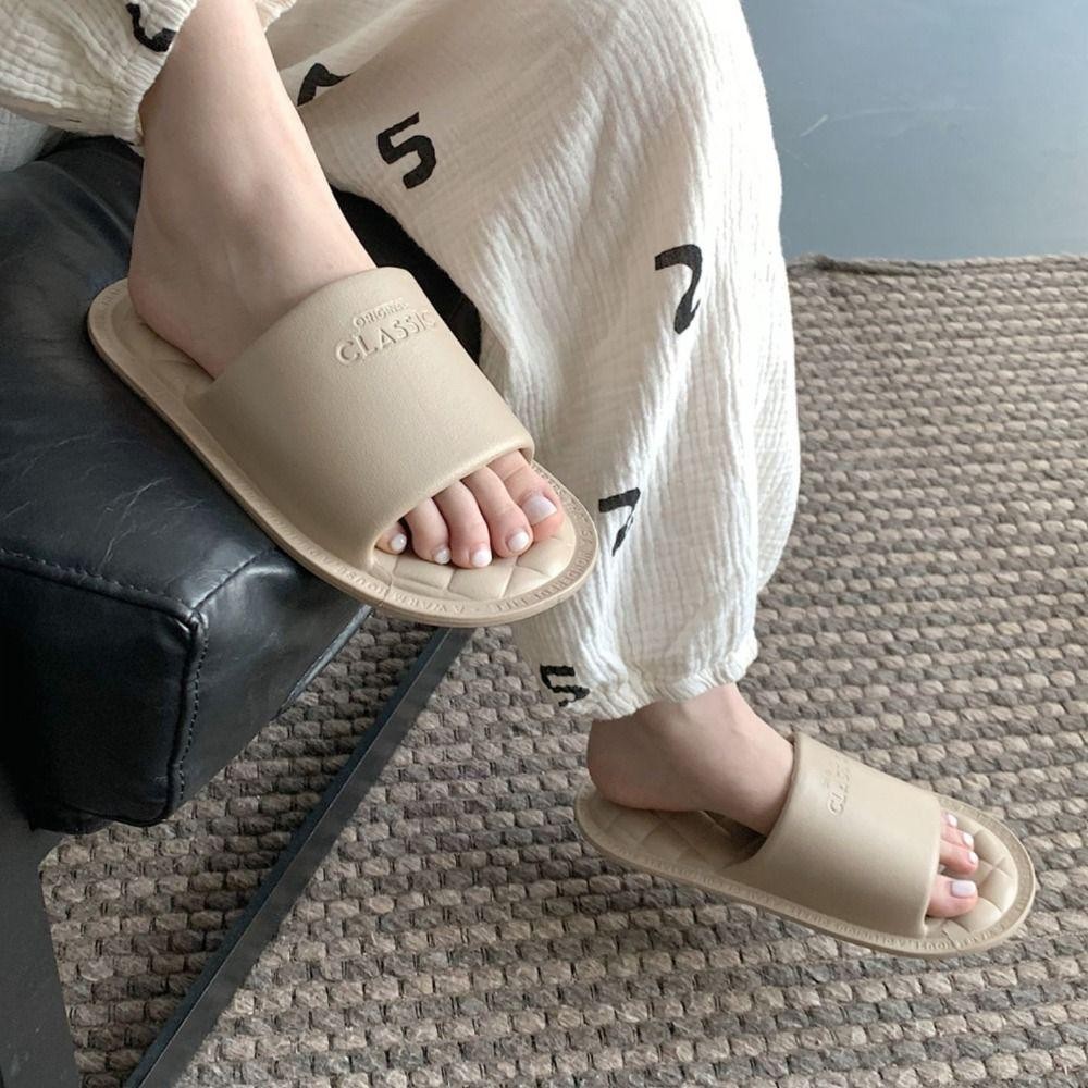 TREDDING491 รองเท้าแตะในบ้าน, รองเท้าแตะ EVA สบายกันลื่น, แฟชั่นลําลองเรียบง่ายรองเท้าแตะคู่ระบายอากาศผู้หญิงผู้ชาย - รูปที่ 2