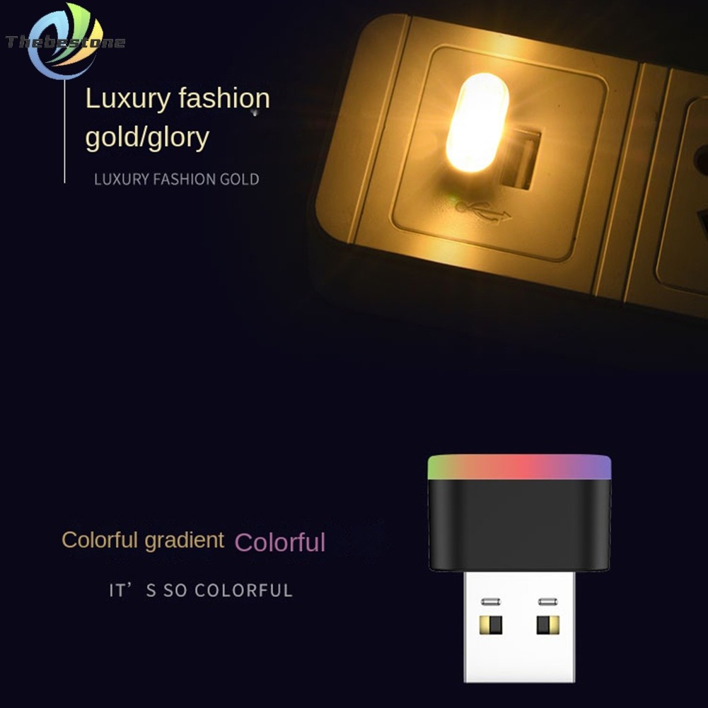<Thebest> 1pc USB LED Mini Car Light Neon บรรยากาศ Ambient Bright โคมไฟอุปกรณ์เสริม