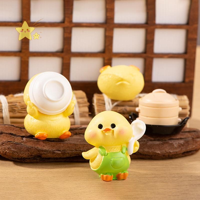 [ฯลฯ] การ์ตูนน่ารักครัวทําอาหารเป็ดน้อยสีเหลืองเรซิ่นเครื่องประดับขนาดเล็กไมโครภูมิทัศน์สก์ท็อปรถตกแต่งบ้าน [เจบี] - รูปที่ 2
