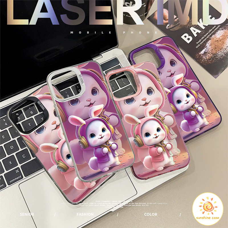 🔥GOOD🔥 เคส iPhone เรียบง่ายสไตล์อะนิเมะกระต่ายแฟชั่น 3 มิติ ไอโฟน11 For iPhone12 13 14 15 16 Pro MAX X XS XR XS 7 8Plus