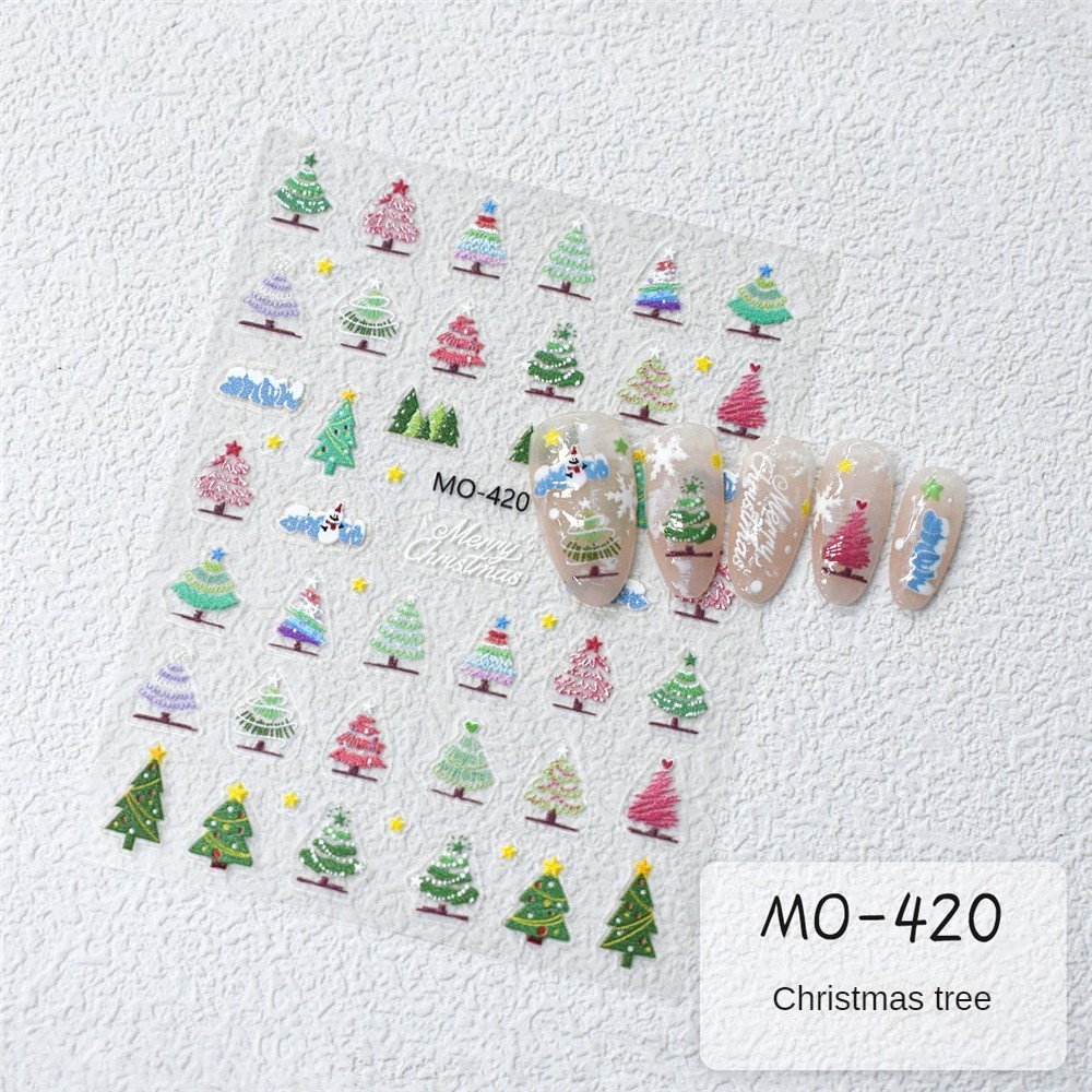 ✨ สติกเกอร์ติดเล็บลายคริสต์มาส 5D ลายนูนสามมิติ เกล็ดหิมะซานต้าน่ารัก กวางเอลค์ ขนมปังขิง สติกเกอร์ติดเล็บพร้อมกาวติดเครื่องประดับ (SPRING) - รูปที่ 3