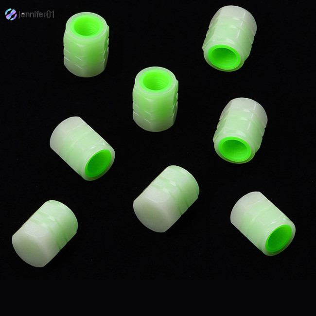Jen 8 ชิ้นยางวาล์ว Stem Caps รถ Luminous ยาง Air Cap เรืองแสงความปลอดภัยวาล์ว Core สําหรับรถบรรทุก Suv รถจักรยานยนต์จักรยาน