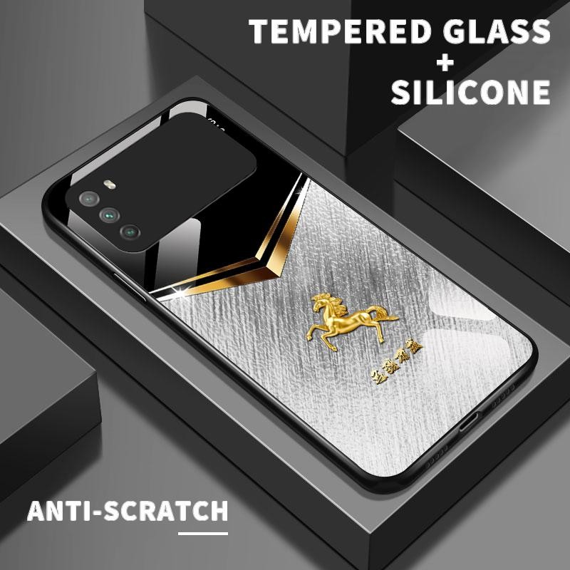 เหมาะสำหรับ POCO M3 C3 C31 M2 Pro กรณีโทรศัพท์มือถือ Cool Silver Horse เคสโทรศัพท