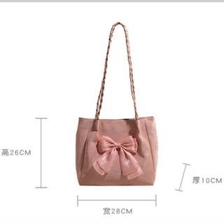 coco baby65 ระเป๋า ใบใหญ่แฟชั่นใส่ของได้เยอะPU หน้าใหญ่มากใส่ของได้เยอะมาก-โบว์ใหญ่น่ารัก- SP3166