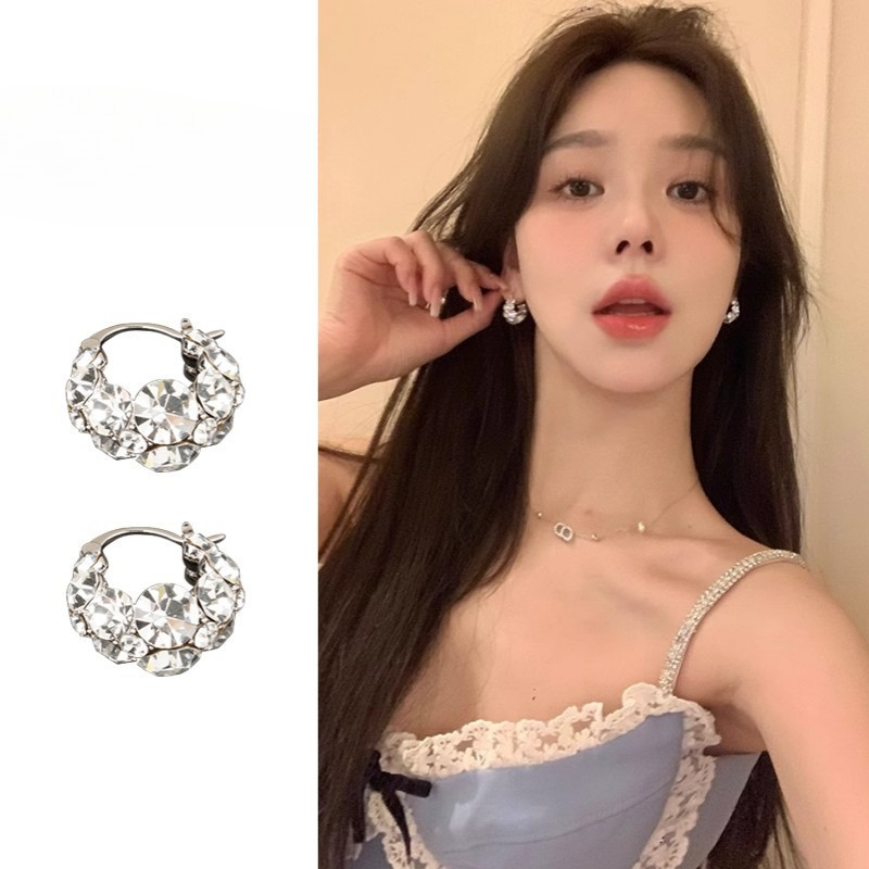 Bling Elegant ต่างหูหัวเข็มขัดตะขอ PIercing ต่างหูอุปกรณ์เสริมผู้หญิงสาว
