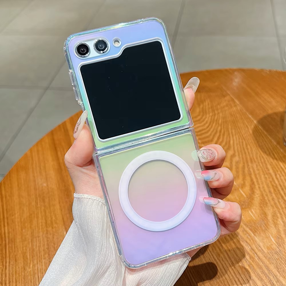 ส่งจากไทย เคสแม่เหล็กแบบมีแม่เหล็ก ฝาครอบเลเซอร์สีรุ้ง เคสป้องกันสำหรับ Z พับ6 5 4 Flip 3 Flip6เคสใส Cover