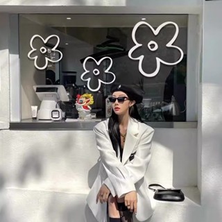 สติกเกอร์ติดหน้าต่างลายดอกไม้ขนาดใหญ่แบบน่ารัก INS เสื้อผ้าท…