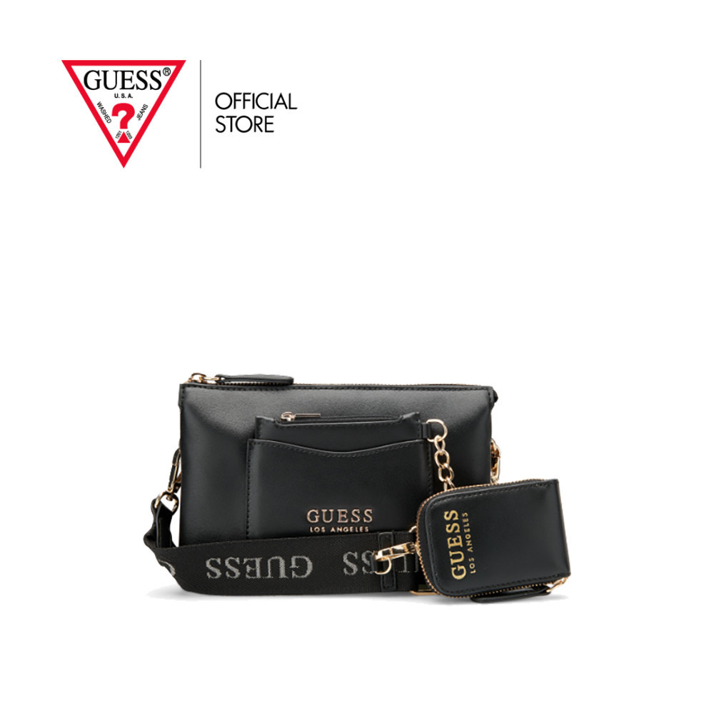 GUESS กระเป๋า รุ่น LG929270 NORMANDY MINI CROSSBDY TOP ZIP สีดำ