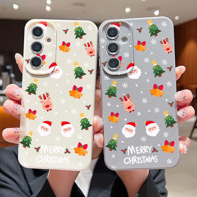 Samsung Galaxy S24 Plus S23Ultra S21FE A25 A55 5G การ์ตูน Santa Claus Elk กันกระแทกเคสโทรศัพท์แบบนุ่ม