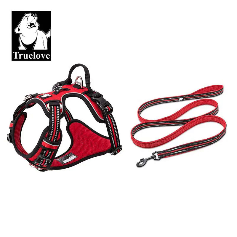 Truelove Pet Harness+Pet Leash Set Rope 110cm/200cm All-in-one Reflective Dog Harness No Pull Adjust