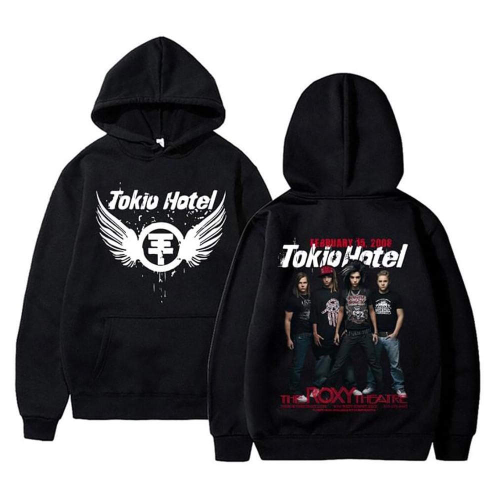 2024 เสื้อสเวตเตอร์คอกลมใหม่ Tokio Hotel band print ปลอกคอกลมพิมพ์ลายใหม่เสื้อผ้าฝ้ายผ้าฝ้ายล้างทำความสะอาดไม่ได้(M-3XL)