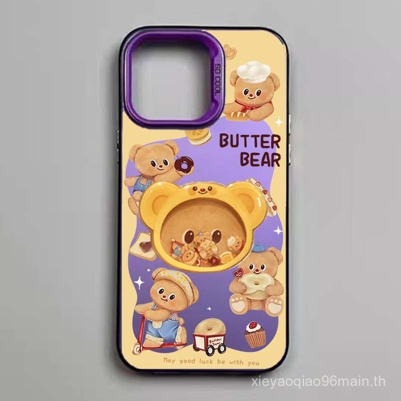 เคสมือถือลายหมีเนยสำหรับ iphone15pro น่ารัก14PROMAX 13/12สร้างสรรค์การ์ตูน11 /xs เคสนิ่ม16แบบ iqqq