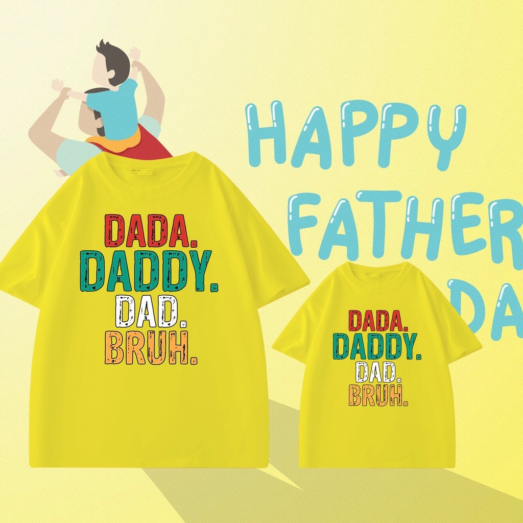 Father's Day T-shirt Comfortable Cotton Family S-5xl/100-150 8 วันพ่อ ชุดแม่และเด็ก