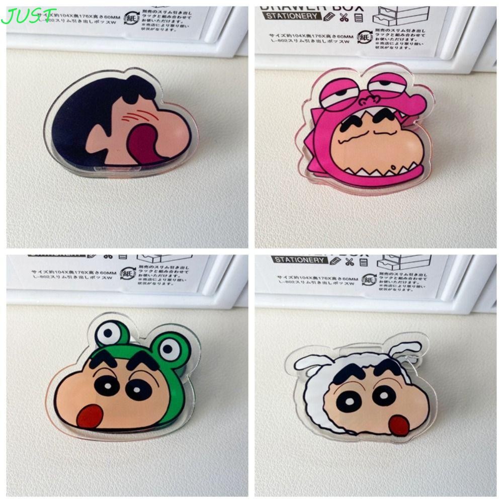 Just Crayon Shin Chan PP Clip, คลิปบันทึกการ์ตูนอะคริลิค, คลิปบัญชีมือสีประณีตสองด้าน Lovable คลิปปิดผนึกของขวัญวันเกิด