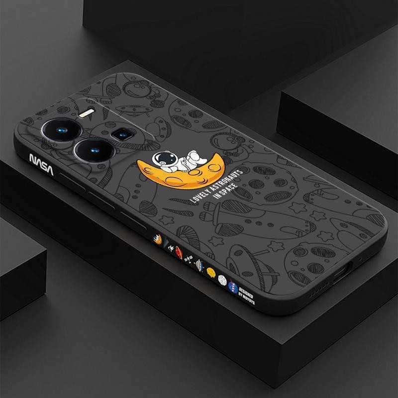 เคส Vivo Y35 สีทึบ Vivo Y35 ภาพประกอบอวกาศ เคสโทรศัพท์นักบินอวกาศ XTKR