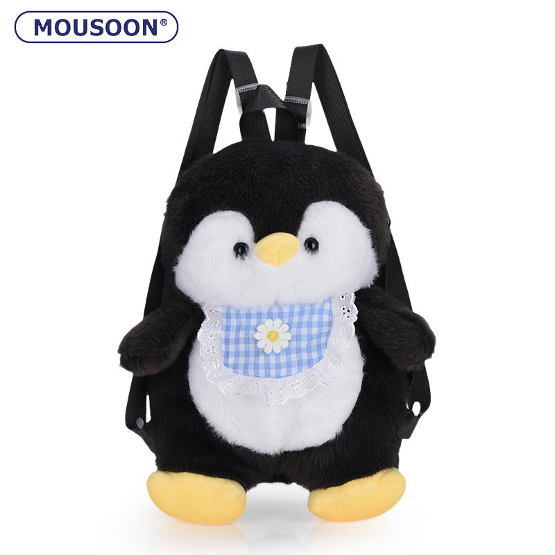 Mousoon กระเป๋าเป้สะพายหลังเพนกวินน่ารักสไตล์เกาหลีแฟชั่นสตรีทุกการแข่งขันกระเป๋าเป้สะพายหลังตุ๊กตาการ์ตูน