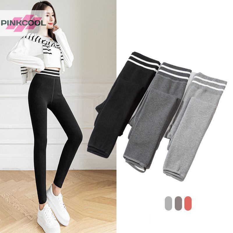 Pinkcool 2022 ใหม่ผู้หญิงกางเกงฤดูหนาวที่อบอุ่นกํามะหยี่หนา Legging เอวสูงกางเกงขายาวการบีบอัดหนา Lamb Wool Leggings Slimming Tights ร้อน
