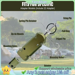 2pcs Permeter Trip Alarm 12 Gauge Camping Trip Wire Alarm DefenseDevice Warning System for Security 360° ครอบคลุม Quad Quad