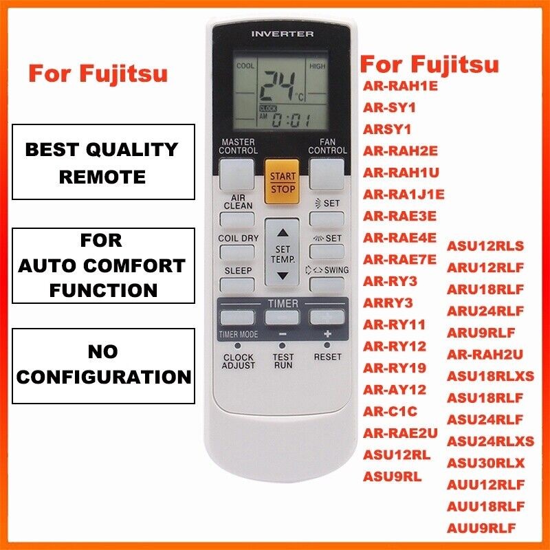 รีโมทคอนโทรลเครื่องปรับอากาศสําหรับ Fujitsu INVERTER AR-RY12 AR-RY13