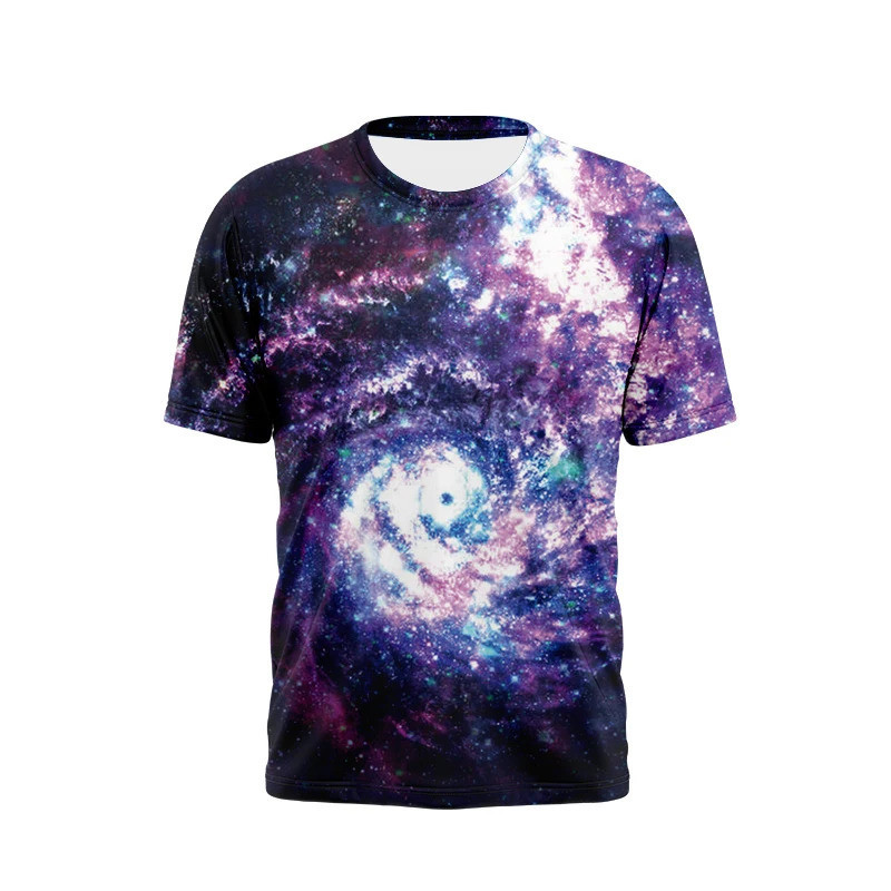Galaxy เสื้อยืด Space Universe Lightning 3D พิมพ์ Streetwear ผู้ชายผู้หญิง O-คอ T เสื้อ