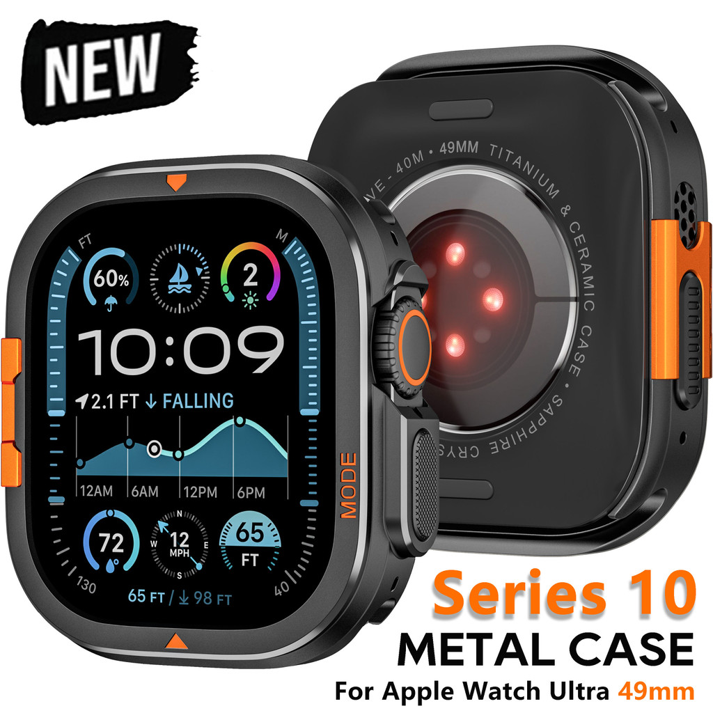 เคสโลหะสําหรับ Apple Watch Ultra 2 49 มม. 46 มม. เคสป้องกันฝาครอบอลูมิเนียมกรอบกันชนสําหรับ iWatch Series 10 9 8 7 6 5 4