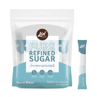 ลิน น้ำตาลทรายขาวบริสุทธิ์ชนิดซองยาว ( Pure Refined Stick Sugar)