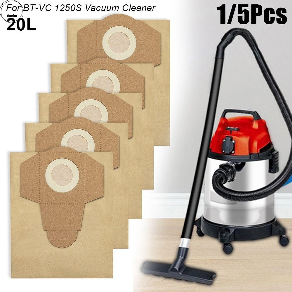 Ilonim 1/5 ชิ้นถุงเก็บฝุ่น,เก็บฝุ่น 20L เปียกและแห้ง Vac กระเป๋า,ทนทานอุปกรณ์เสริมเครื่องดูดฝุ่นสําหรับ BT-VC 1250S