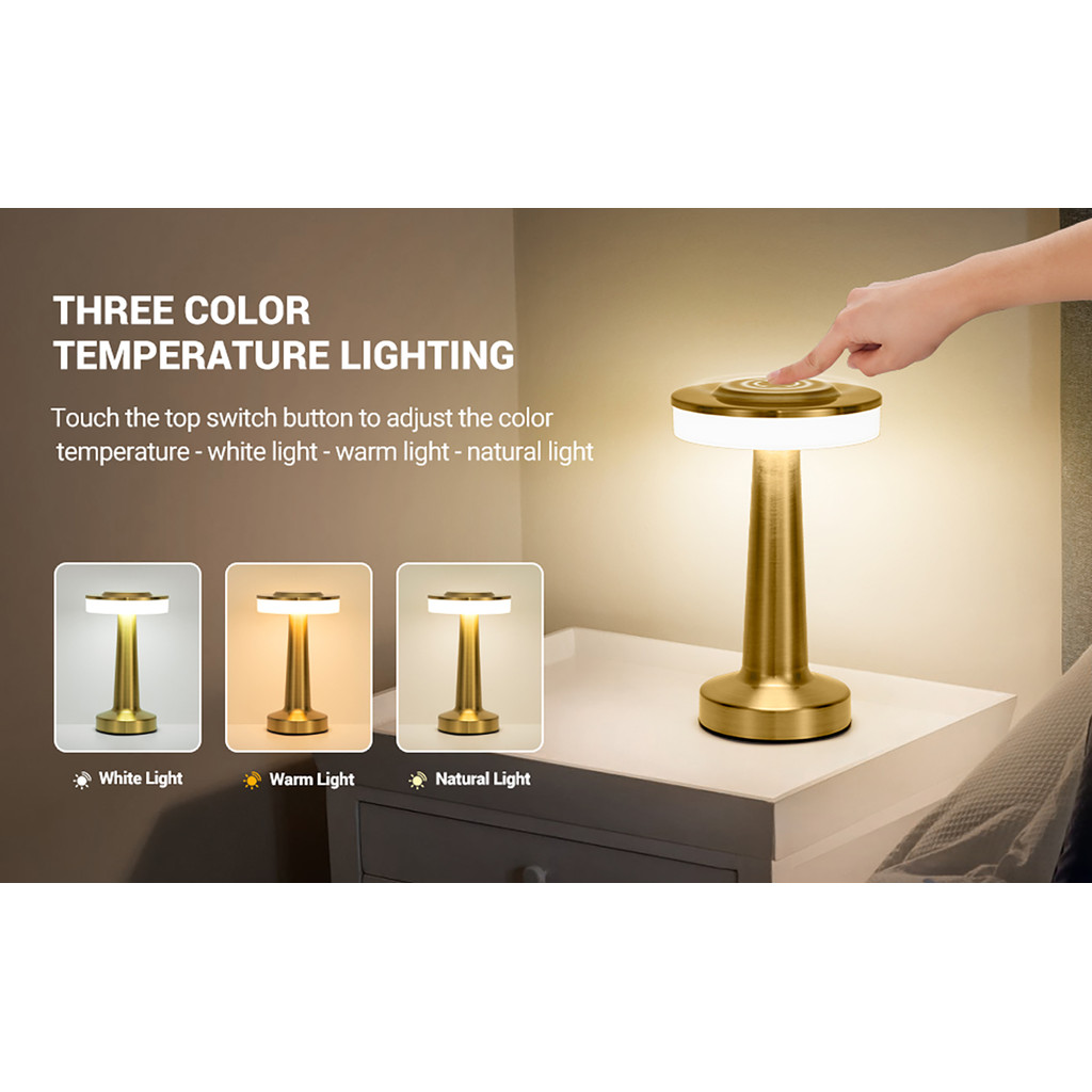 โคมไฟตั้งโต๊ะ นํา ไร้สายสัมผัสร้านอาหารเดสก์ท็อปไฟกลางคืนไฟตกแต่งห้องนอน - รูปที่ 5