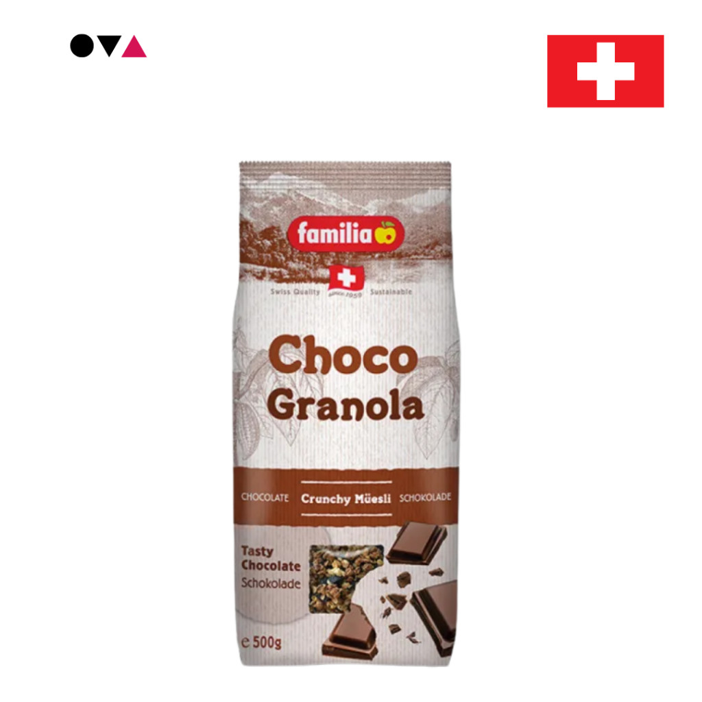 Familia Choco Granola 500g กราโนล่า ธัญพืชอบกรอบช็อคโกแลตกับแผ่นช็อคโกแลต