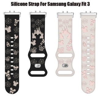 ปราสาทดอกไม้แกะสลักสําหรับ Samsung Galaxy Fit 3 สร้อยข้อมือซิลิโคนกีฬานาฬิกาสําหรับ Samsung Galaxy Fit3 Band อุปกรณ์เสริม