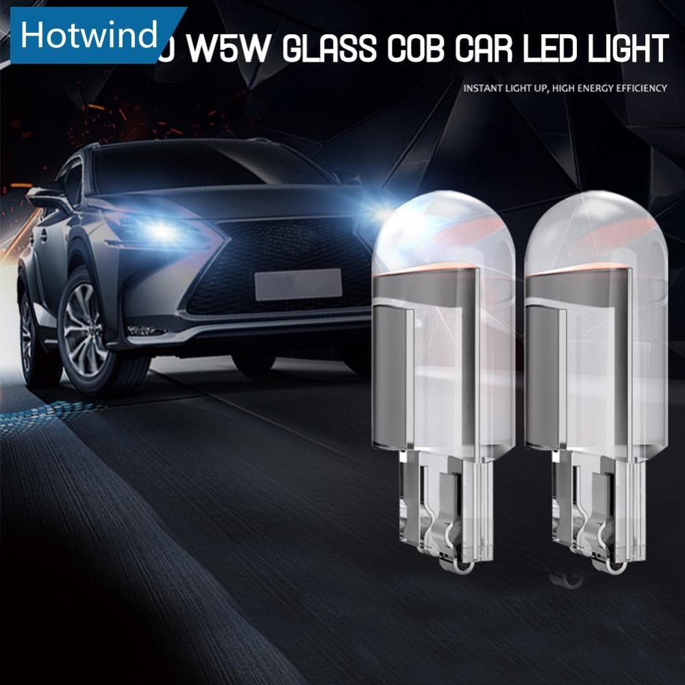 HW 2 ชิ้น T10 W5W แก้ว COB LED รถ BulbWedge ป้ายทะเบียนโคมไฟโดม R9V6