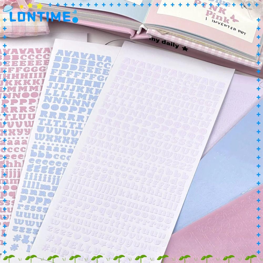LONTIME สติกเกอร์ตัวอักษร, Ins DIY Scrapbooking, ตกแต่งเครื่องเขียนสีน่ารัก
