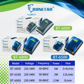 Bonetar ปั๊มลม ปั๊มลมตู้ปลา เสียงเงียบ ปั๊มลมประหยัดไฟ ปั้มลมบ่อปลาคราฟ BT6000/6500/6800