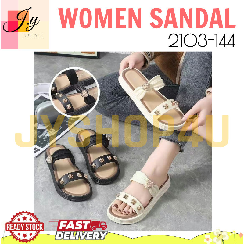 (JYSHOP4U) รองเท้าผู้หญิง รองเท้าแตะ Kasut Perempuan Selipar Casual 2103-144