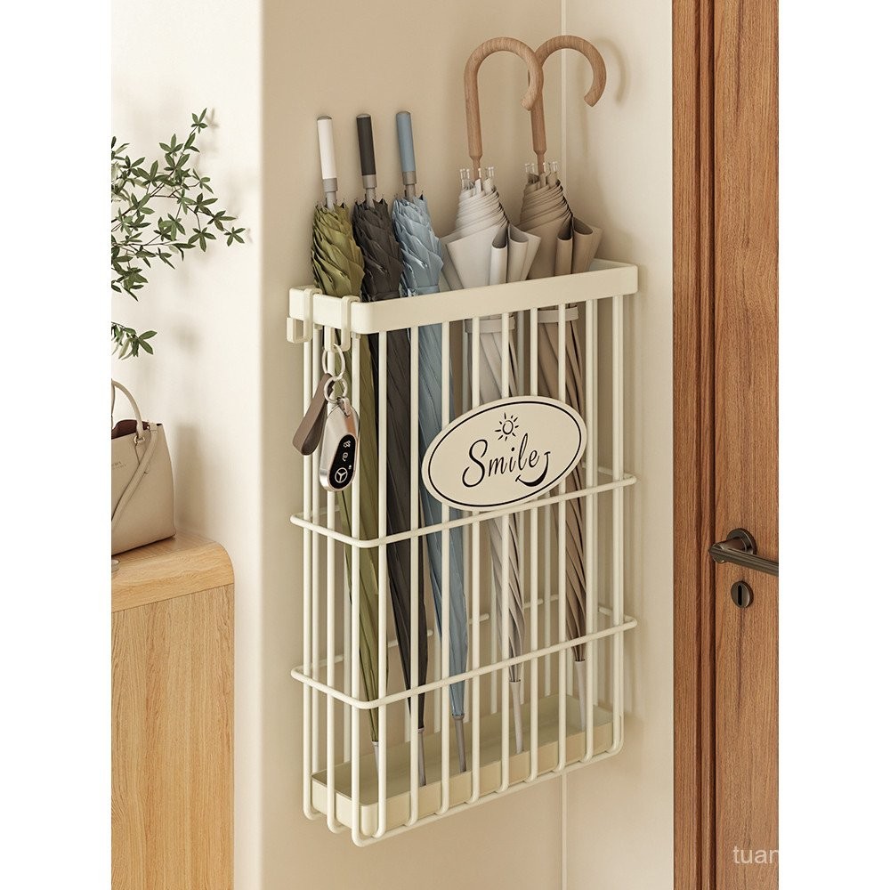 [Super Magnetic Magnetic] ชั้นเก็บร่มแม่เหล็ก, อุปกรณ์วิเศษสำหรับวางร่มที่ประตูบ้าน, ร่มดูดประตู, ชั้นระบายน้ำ, ช่องเก็บของด้านหลัง, ถังร่ม