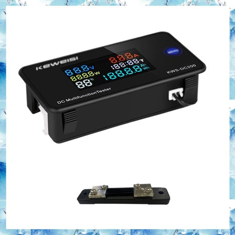 [ ] KEWEISI DC 0-200V โวลต์มิเตอร์แอมป์มิเตอร์ KWS Power Energy Meter LED Digital DC Wattmeter มิเตอ