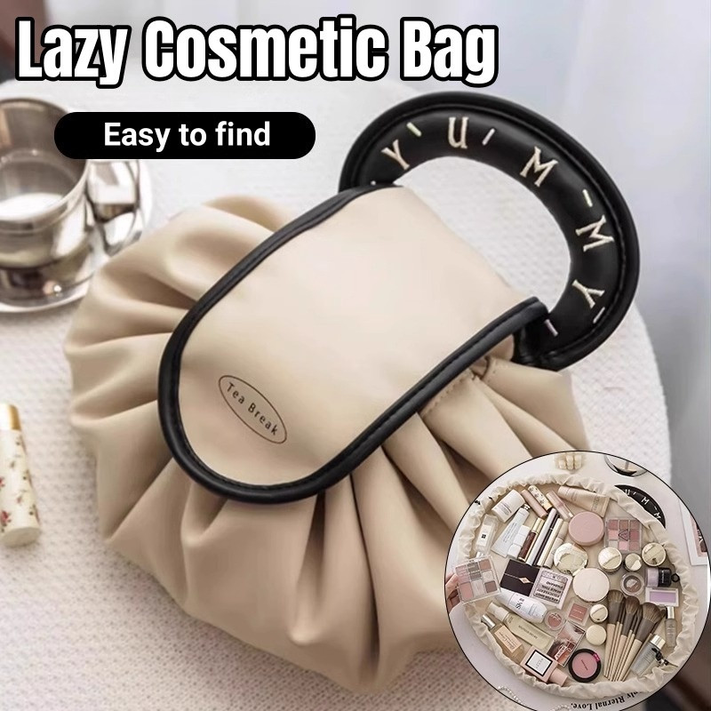 Travel Makeup Organizer Bag Drawstring Cosmetic Pouch for Women Portable Lazy Cosmetic Organizer