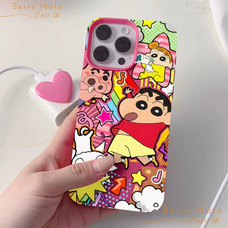 ส่งจากไทย เคสไอโฟน15 การ์ตูนชินจัง เคสลายลิ้นจี่ใช้กับIPhone11 12 13 14 15 16 Pro PROMAX 7/8PLUS X/XR/XS/XSMAX กันกระแทก