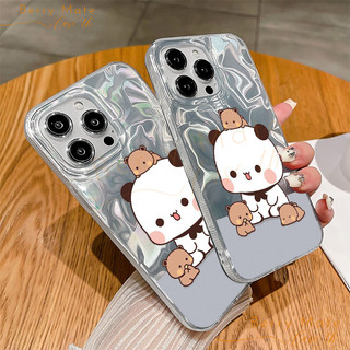COD เคสไอโฟน13 การ์ตูนแพนด้าdudu&bubu เคสแสงสะท้อนใช้กับ IPhone6/7/8PLUS 11 12 13 14 15 16 Pro PROMAX X XR XSMAX SE2020