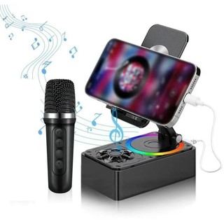4in1 Phone Holder Portable Speaker with Mic Wireless Speaker Bluetooth with Powerbank Phone Stand