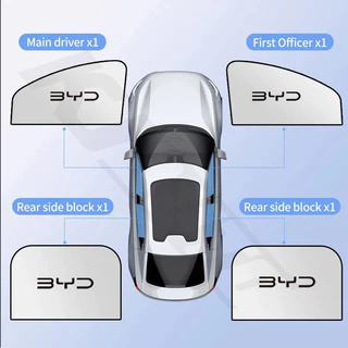 BYD รถหน้าต่างด้านข้าง Sun Shade แม่เหล็ก UV Protection ผ้าม่าน Sun Shield ฝาครอบสองด้านกระจกรถยนต์บังแดดสําหรับ BYD Atto 3 Dolphin E6 Tang ซีล M6 E5 เพลง G5
