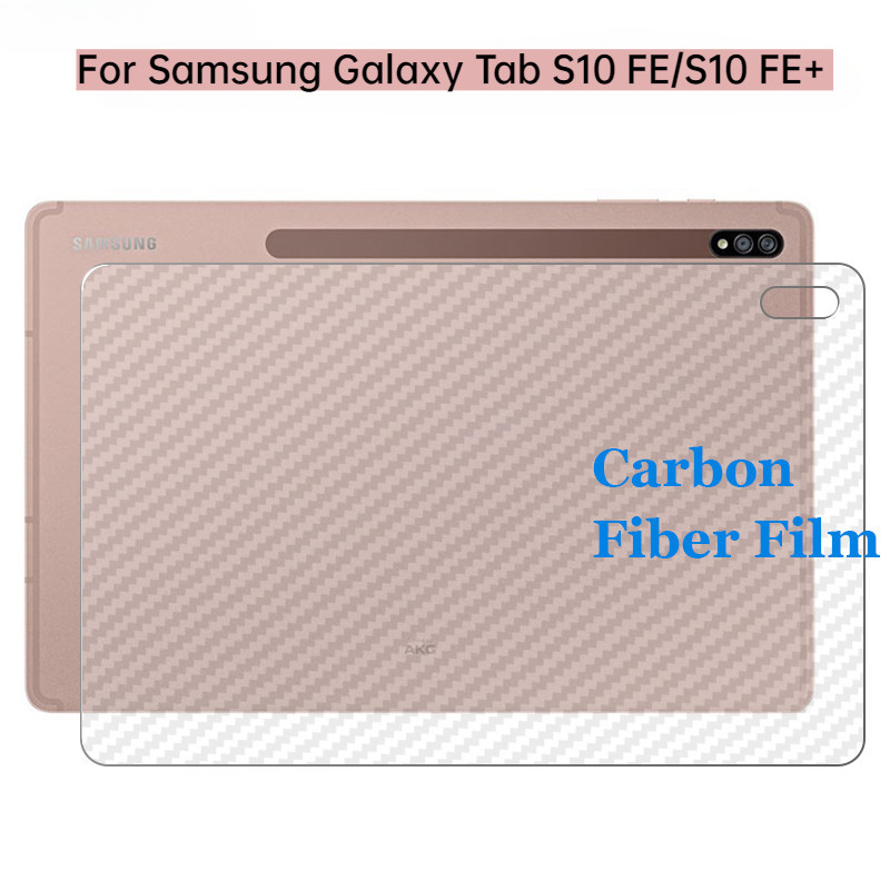 SAMSUNG สําหรับSamsung Galaxy Tab S10 FE+ Wi-Fi SM-X620; Galaxy Tab S10 FE+ 5G SM-X626B Tab S10 FE 10.9 นิ้ว 3Dโปร่งใสคาร์บอนไฟเบอร์กลับฟิล์มสติกเกอร์ป้องกันหน้าจอ