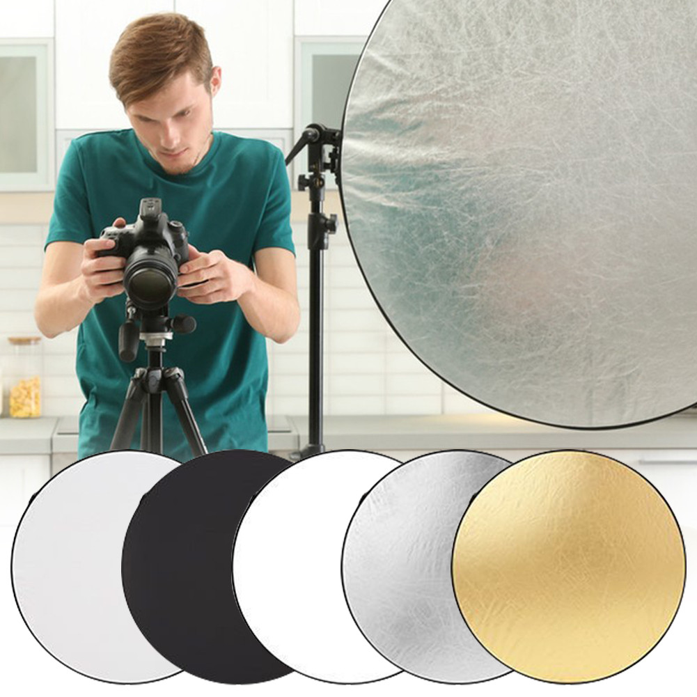 พับได้ รีเฟล็กซ์💯(Reflector)แผ่นสะท้อนแสง 5 in 1 พร้อมซองใส่ 30cm/60cm/80cm/110cm