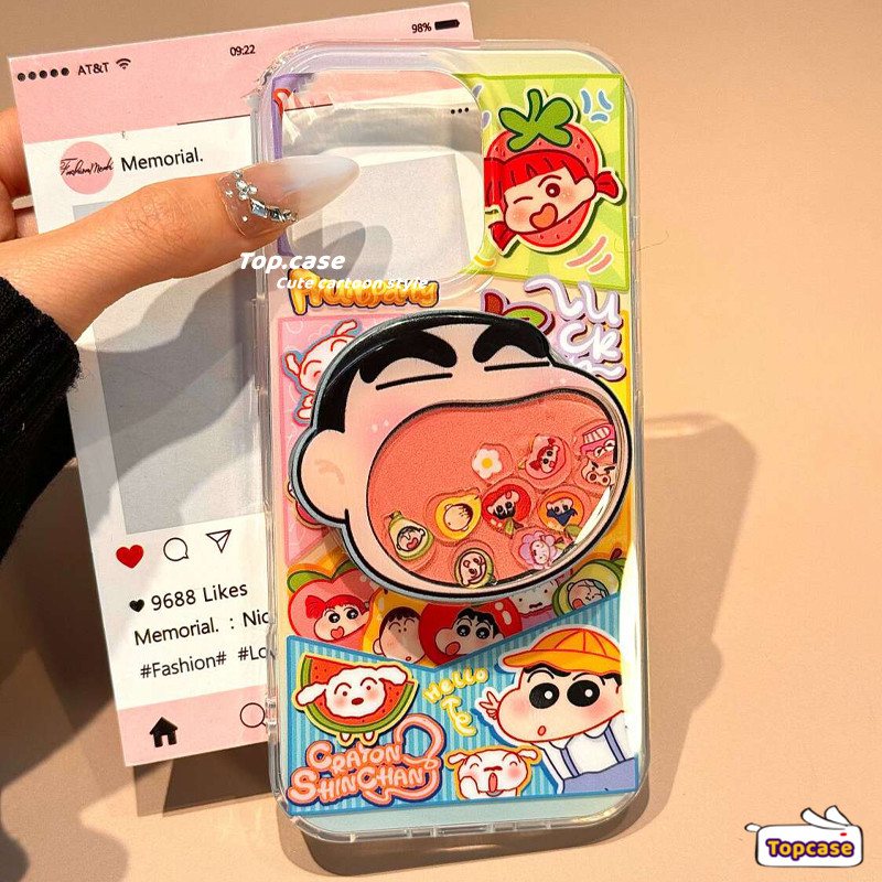 สําหรับ Infinix Smart 9 8 8Plus 8HD 8Pro 7 5 2020 Hot 50i 40Pro 30i 9 10Play Note 40 30Pro Tecno Spark 20C 30 10 Pro Big Mouth Crayon Bling Clearเคสโทรศัพท์ปกอ่อน